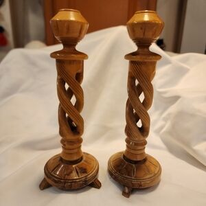 Bethlehem Vintage Wooden Candle Holders
